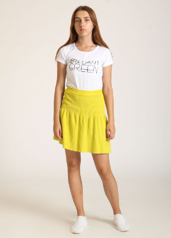 Желтая кэжуал однотонная юбка Zara