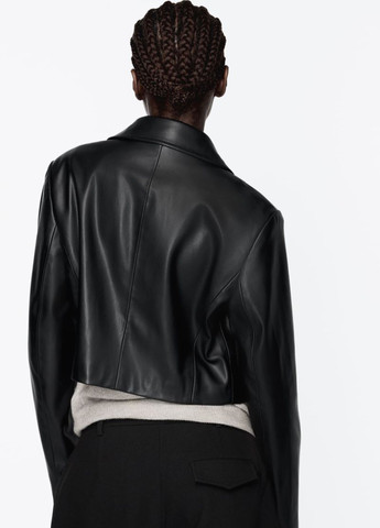 Чорна демісезонна куртка куртка-піджак Zara