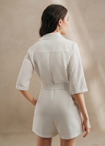Комбінезон SHEIN комбінезон-шорти однотонний білий кежуал поліестер