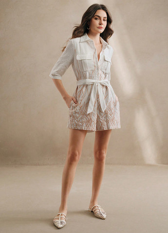 Комбінезон SHEIN комбінезон-шорти однотонний білий кежуал поліестер