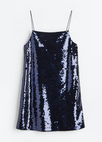 Синя коктейльна сукня а-силует H&M однотонна