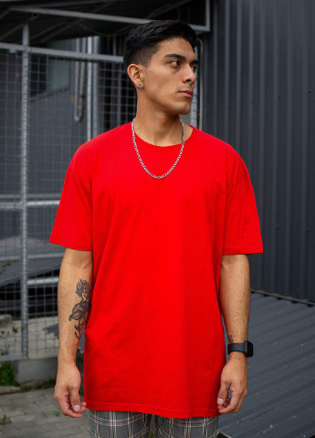 Красная оверсайз футболка Without Basic