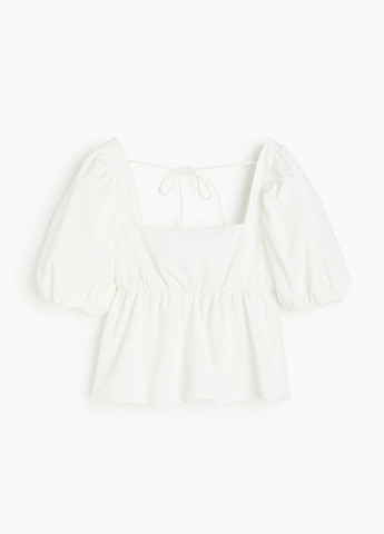 Біла блуза з баскою H&M