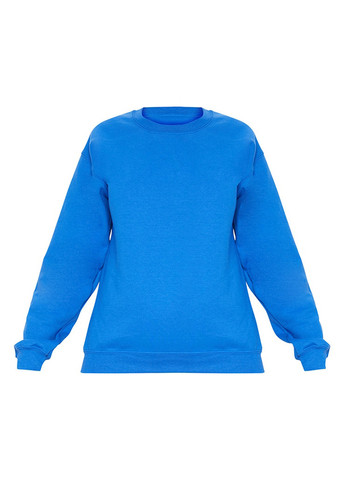 Блакитний світшот PrettyLittleThing однотонний без декору (293061674)