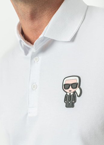 Белая футболка-поло для мужчин Karl Lagerfeld с логотипом