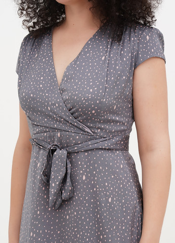 Сіра кежуал сукня кльош Vicolo в горошок