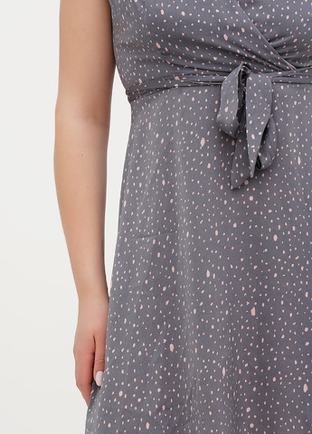 Сіра кежуал сукня кльош Vicolo в горошок