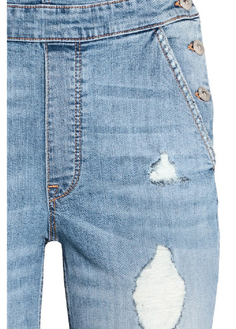 Комбинезон H&M комбінезон-брюки однотонний блакитний джинсовий