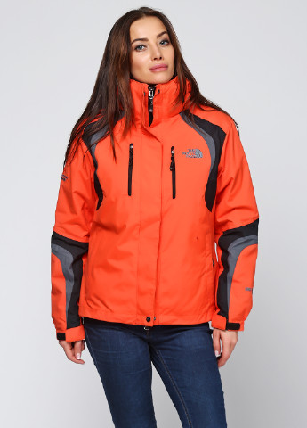 Оранжевая зимняя куртка лыжная The North Face