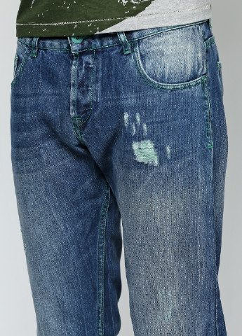 Синие демисезонные со средней талией джинсы Desigual