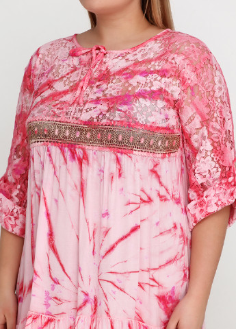 Розовое кэжуал платье J & L Collection с абстрактным узором