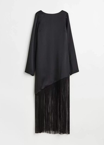 Черное повседневный платье с открытой спиной H&M однотонное