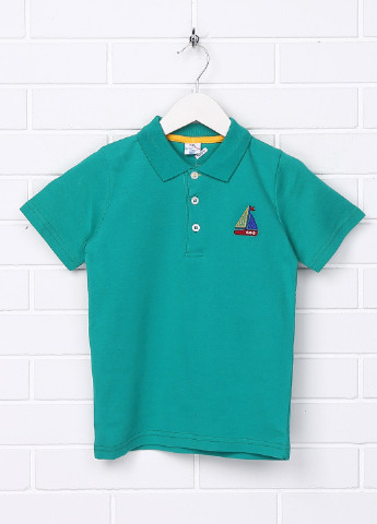 Темно-зеленая детская футболка-поло для мальчика Topolino с рисунком