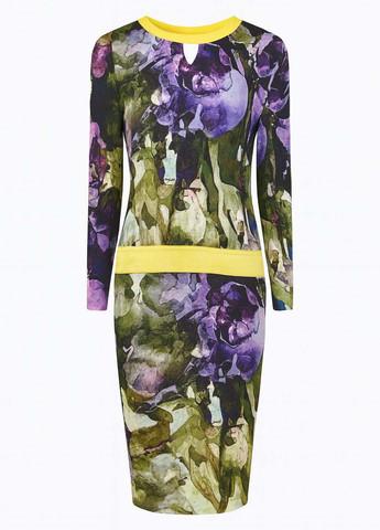 Комбінована кежуал сукня футляр Sassofono з абстрактним візерунком