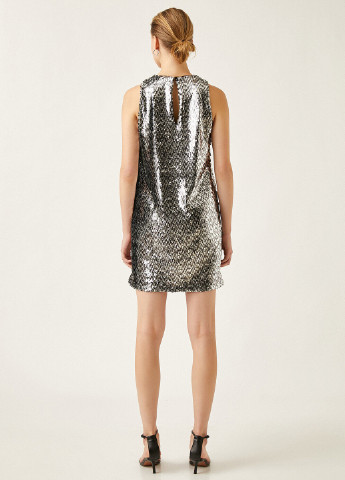 Серебряное коктейльное платье KOTON однотонное