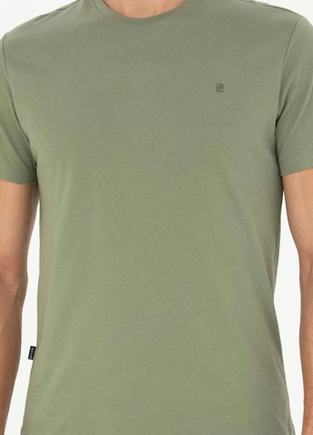 Хаки (оливковая) футболка Pierre Cardin