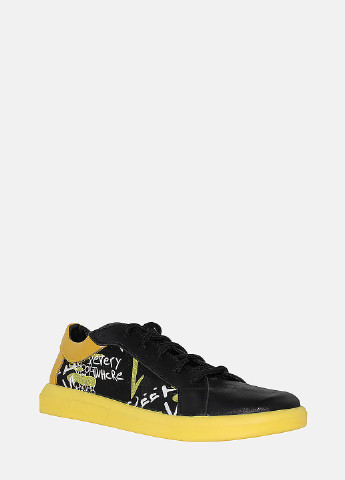 Чорні кеди rl61018 чорний-жовтий Luce di luna