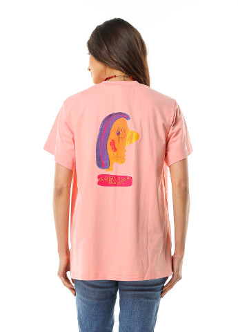 Персиковая летняя футболка YEMKI