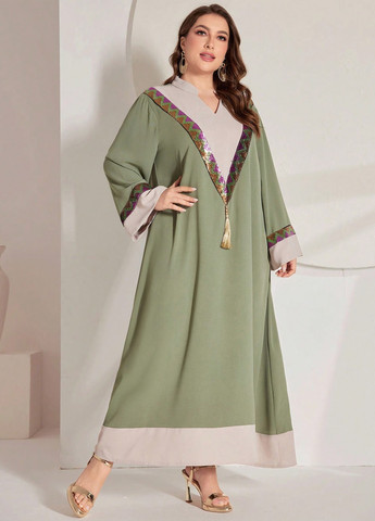 Зелена кежуал сукня а-силует SHEIN колор блок