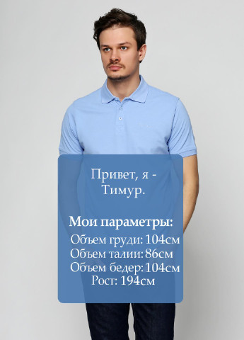 Голубой футболка-поло для мужчин Pierre Cardin