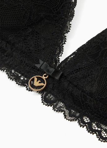 Чёрный бюстгальтер Emporio Armani без косточек полиамид