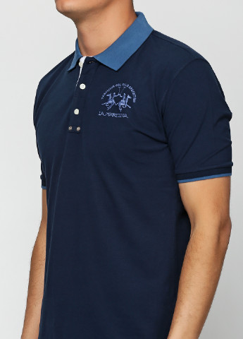 Темно-синяя футболка-поло для мужчин La Martina с надписью