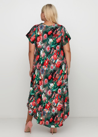 Зеленое кэжуал платье Saimeiqi с цветочным принтом