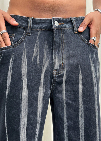 Темно-серые летние прямые, укороченные джинсы SHEIN