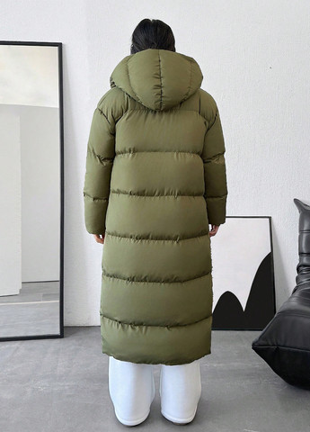 Оливковая (хаки) зимняя куртка куртка-одеяло SHEIN