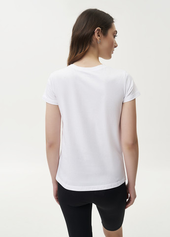 Белая летняя футболка женская базовая black cat KASTA design