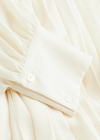 Кремова кежуал сукня плісована H&M однотонна