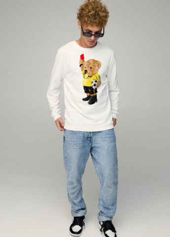 Белый свитшот мужской basic /no flis/ YAPPI рисунок (251791324)