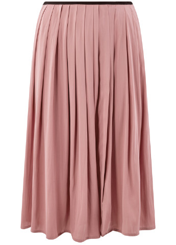 Розово-коричневая кэжуал однотонная юбка Oodji миди