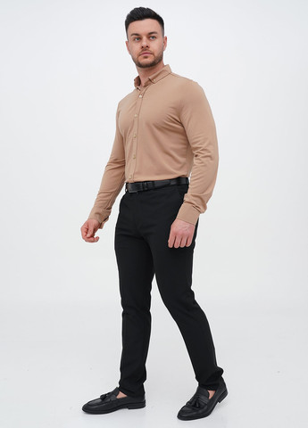 Песочная кэжуал, классическая рубашка однотонная Trend Collection