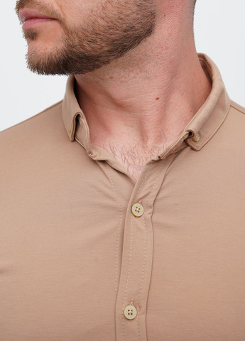 Песочная кэжуал, классическая рубашка однотонная Trend Collection