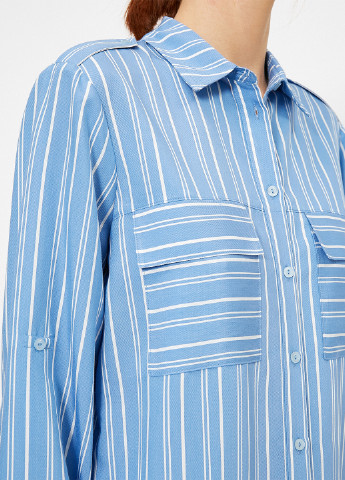Голубой кэжуал рубашка в полоску KOTON
