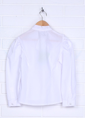 Белая однотонная блузка с длинным рукавом Seker Baby демисезонная