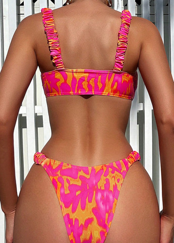 Розовый летний купальник (лиф, трусики) раздельный SHEIN