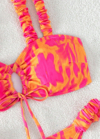 Розовый летний купальник (лиф, трусики) раздельный SHEIN