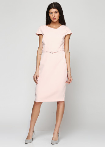 Рожева вечірня плаття, сукня міді Dorothy Perkins однотонна