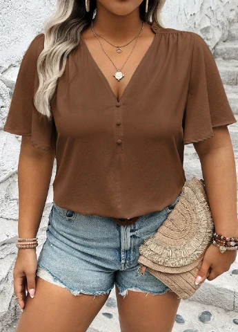 Коричневая блуза SHEIN