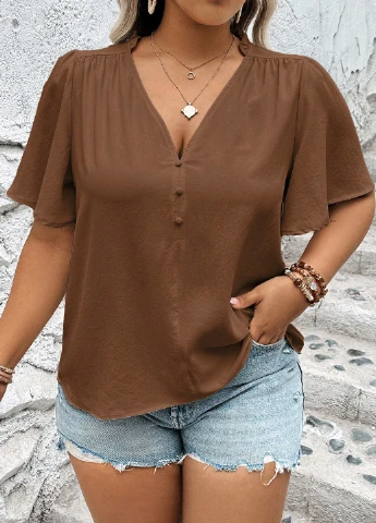 Коричневая блуза SHEIN