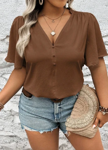 Коричневая блуза SHEIN