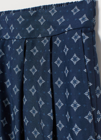 Шорты H&M геометрические тёмно-синие кэжуалы вискоза