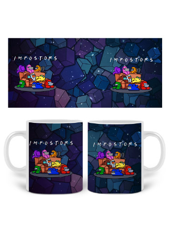 Кружка Амонг Ас Друзі Самозванці (Among Us Friends Impostors) 330 мл горнятко керамічне (20259-2427) MobiPrint (219774465)
