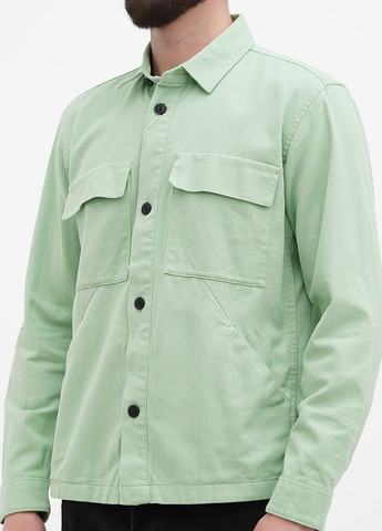 Светло-зеленая кэжуал рубашка однотонная Tom Tailor