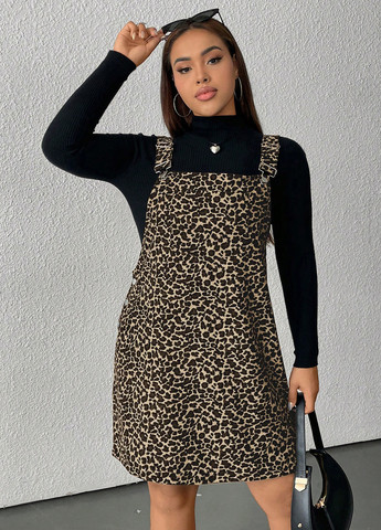 Летний женский сарафан SHEIN леопардовый