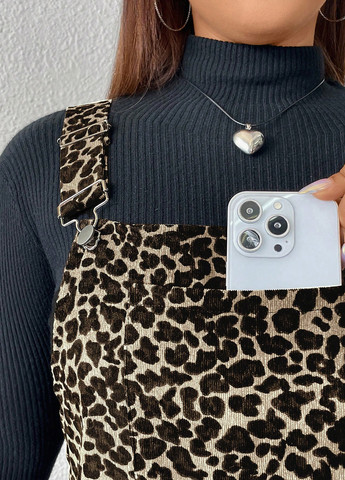 Летний женский сарафан SHEIN леопардовый