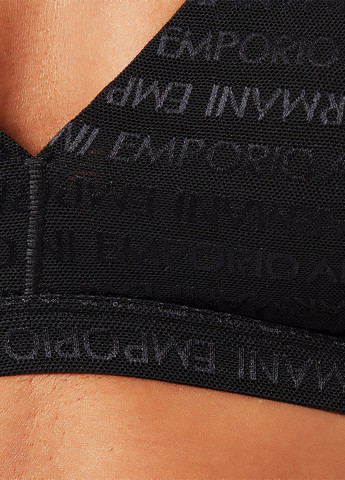 Чёрный бралетт бюстгальтер Emporio Armani без косточек полиамид