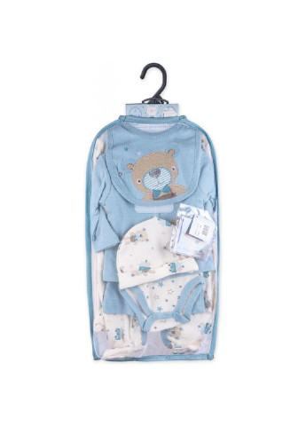 Голубой демисезонный набор детской одежды для мальчиков подарочный 7 предметов (g8314.0-3) Luvena Fortuna